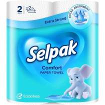Silpack Comfort Paper Towel Roll 90 Sheets 2 Layers 21.8cm 12.8cm 2 Rolls