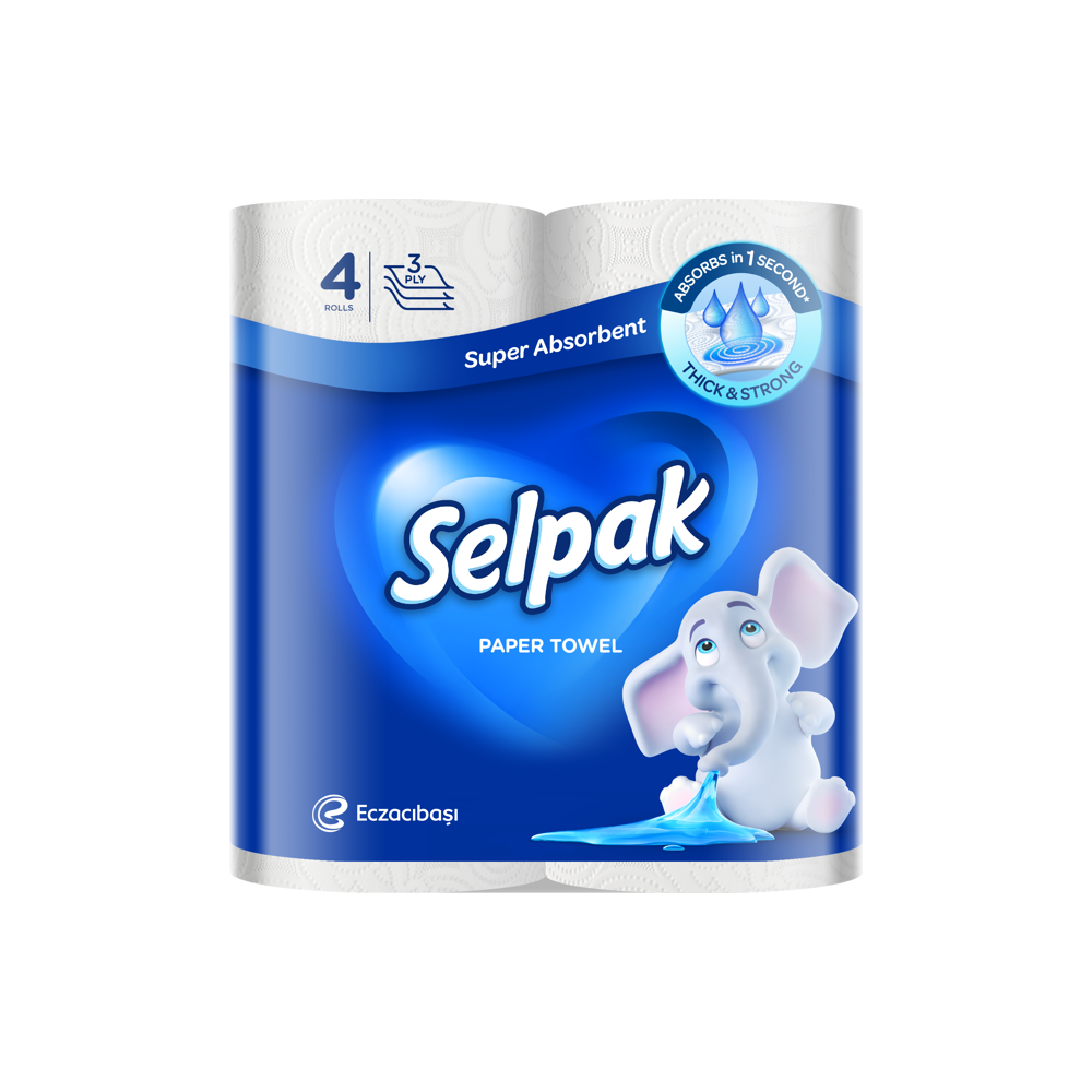 Silpack Bath Roll Towels 130 Sheets 3 Layers 9.6cm 12cm 4 Deluxe Cotton Rich Roll