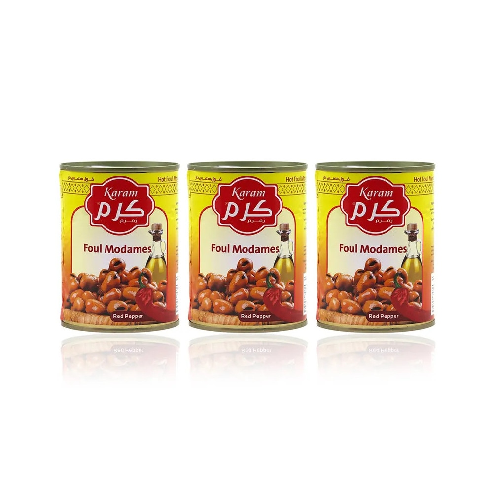 Karam Fava Beans Spicy Easy Open Cans 380 Grams 3 Pieces