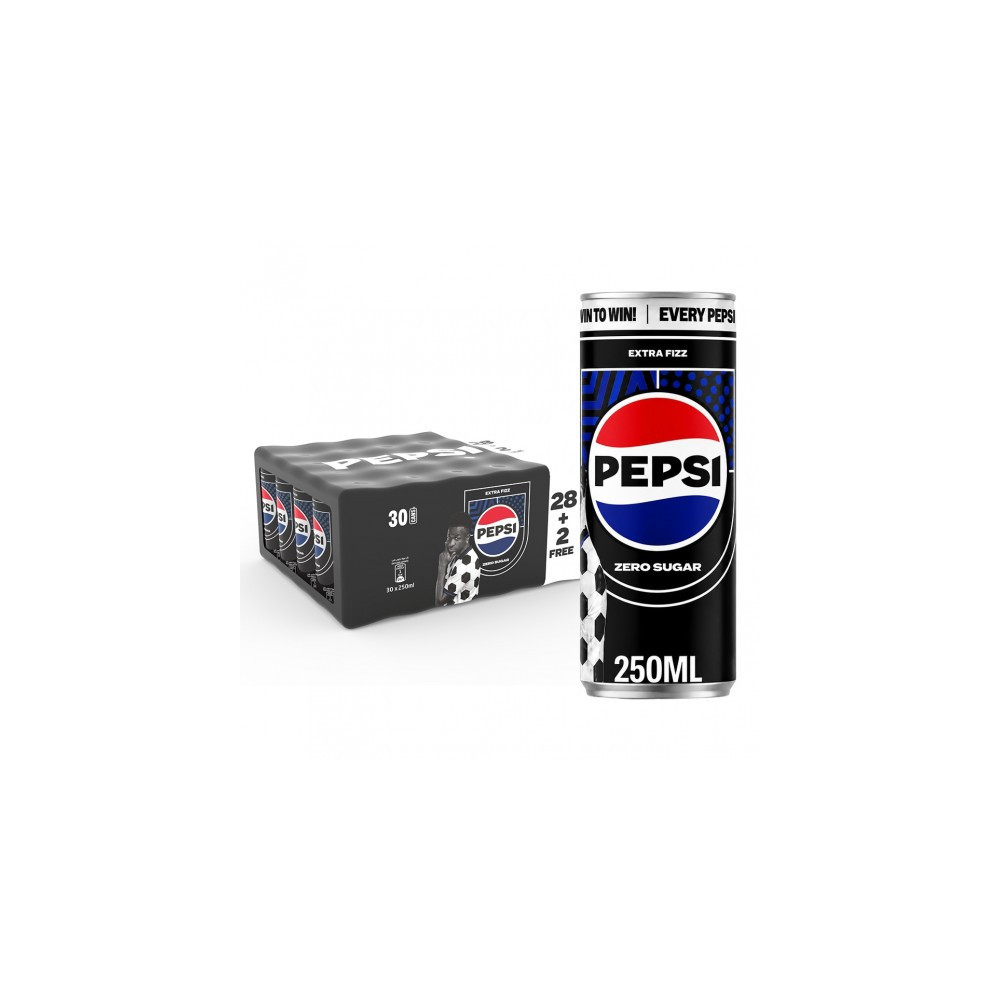Pepsi Drink Zero Sugar Cans 250 ml 28+2 Free