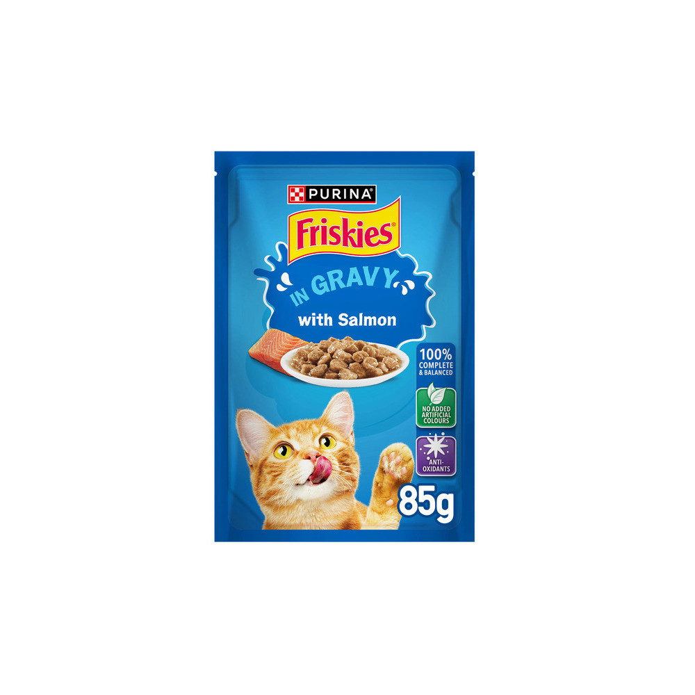 Friskies Salmon Broth Cat Food Bag 85gm