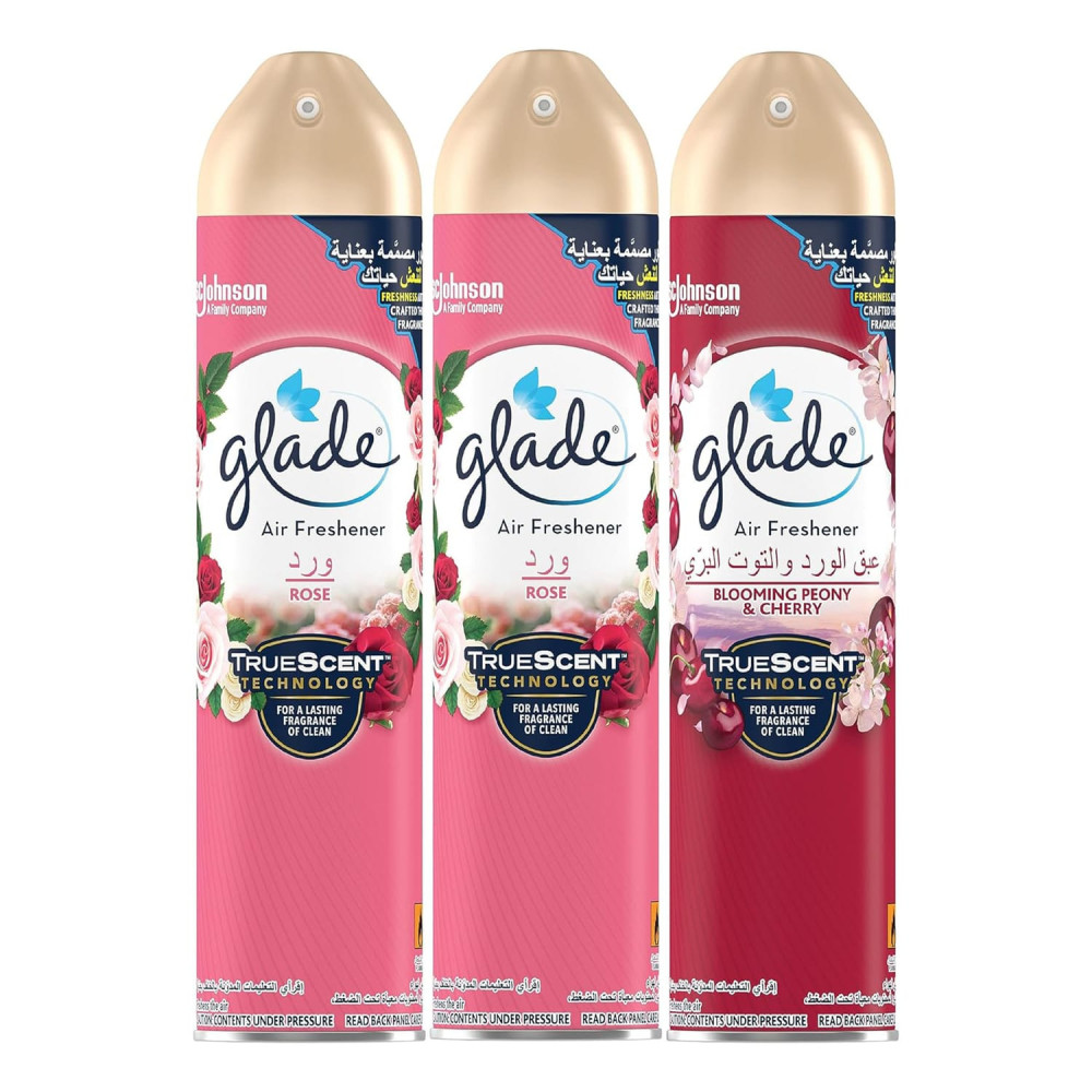 Glade 2 Rose +1 Blooming Peony & Cherry Air Freshener 300ml 2+1