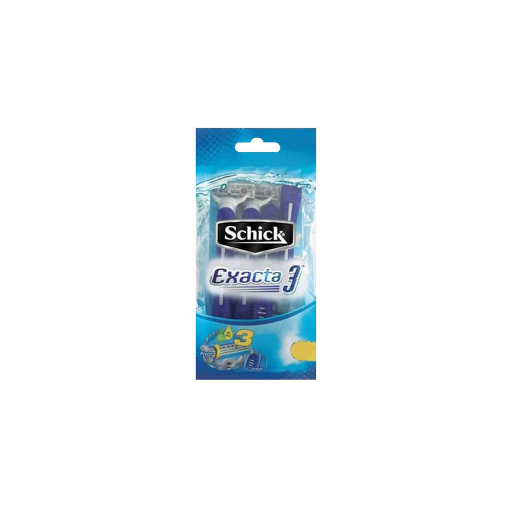 Schick Exacta 3 Disposable Razors With Aloe 3 Blades 4Pcs