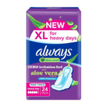 Always - Aloe Cool Disposable Maxi Thick Pads With Aloe Vera - XL - 24pcs