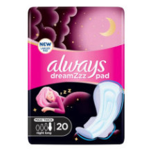 Always Dreamzz Pad Cotton Soft Maxi Thick Night Long Sanitary Pads With Wings 20 Pads