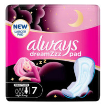 Always Sensitive Cotton Nighttime Diapers - 7 pieces