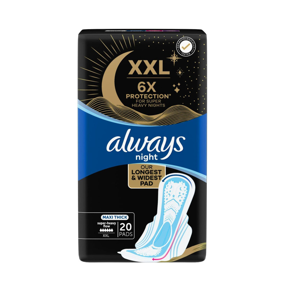 Always Nighttime Protection Diapers - 20 pieces