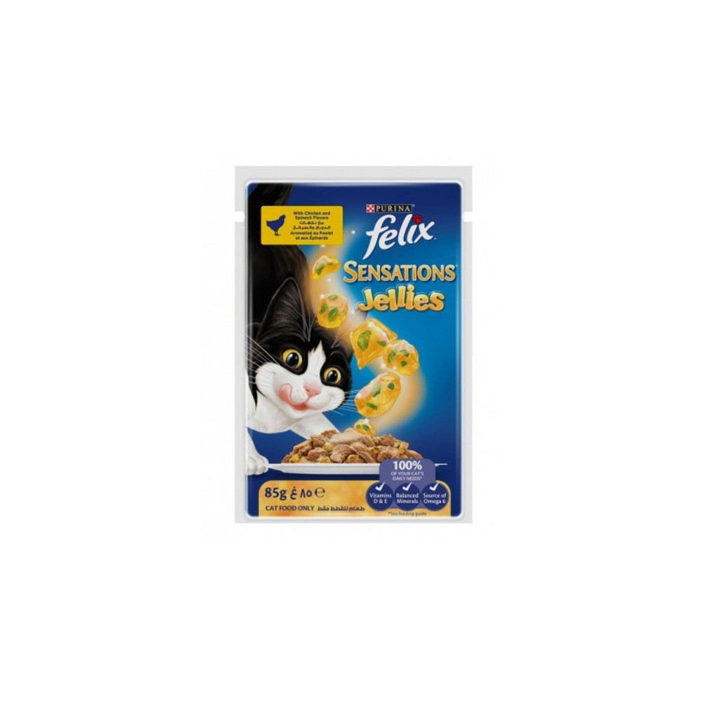 Felix Chicken And Spinach In Jelly 85 gm