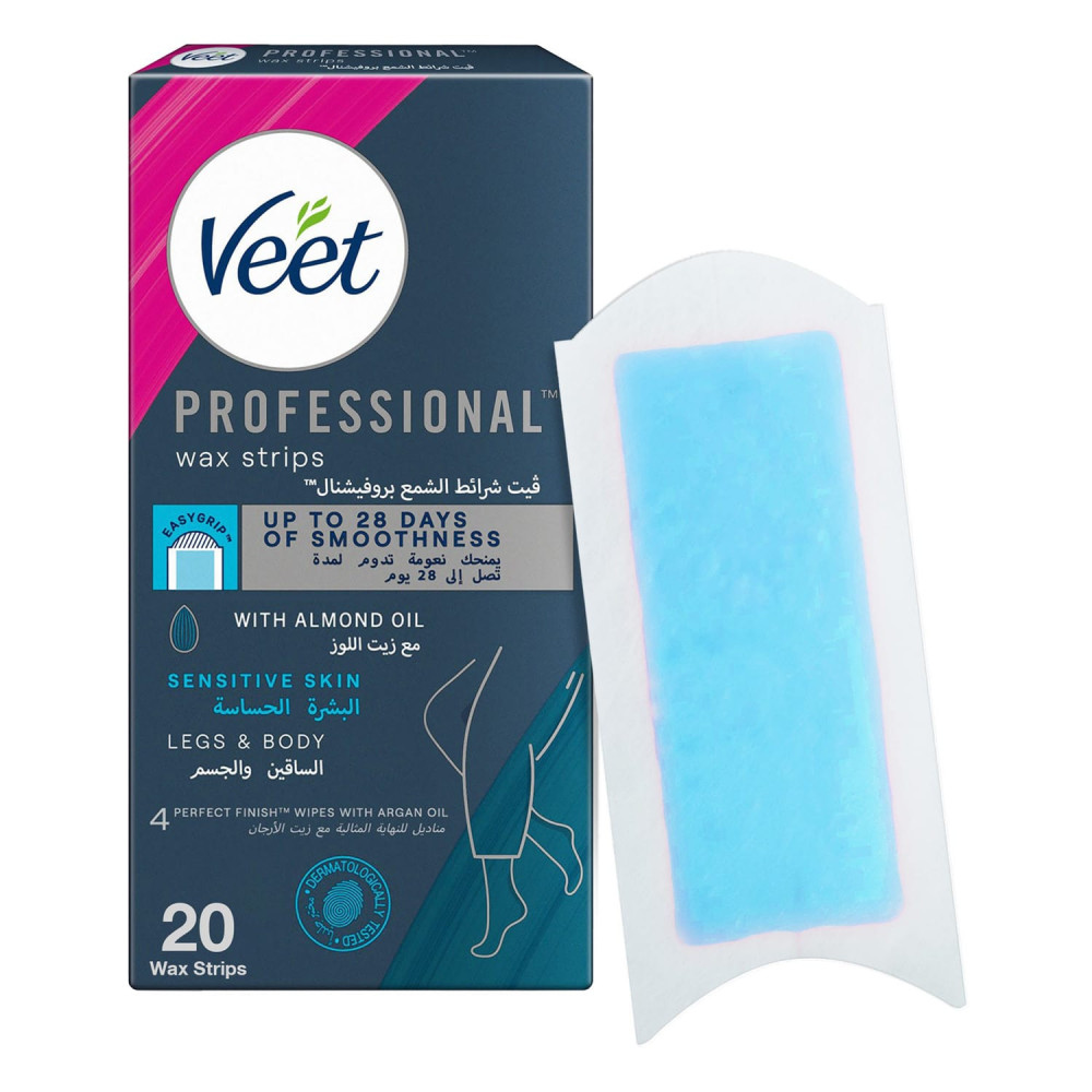 Veet hair removal wax strips for sensitive skin - 20 pieces
