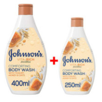 Johnson's Vita Rich Body Wash With Yoghurt Honey & Oats - 400ml+250ml