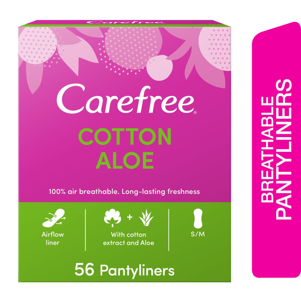 Carefree Cotton & Aloe Vera Cotton Towels Medium Size 56 Pads