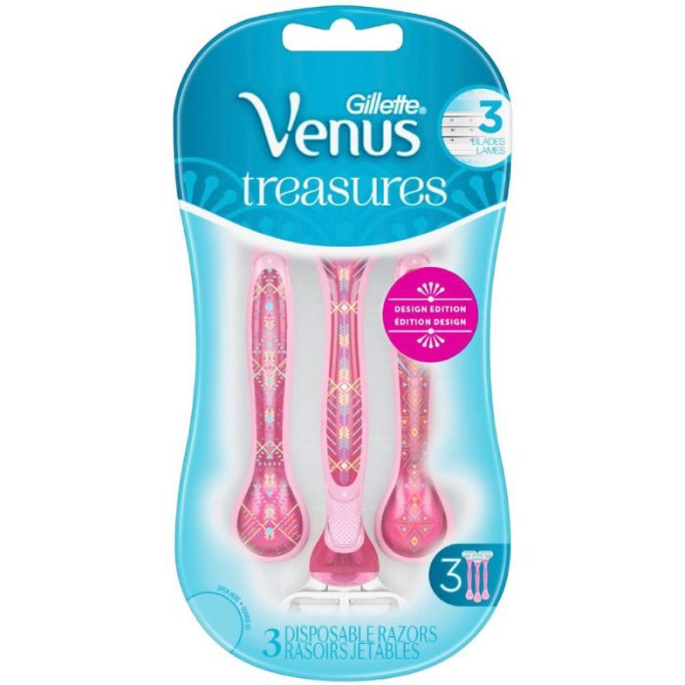 GILLETTE VENUS DISPOSABLE RAZORST REASURES PINK 3pcs