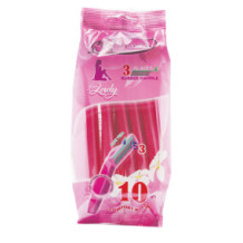 Women's razor blades (10 pcs) with double softening strip and fixed head