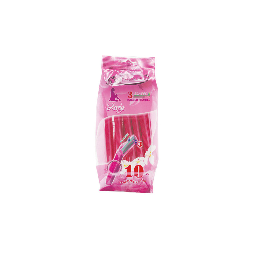 Women's razor blades (10 pcs) with double softening strip and fixed head