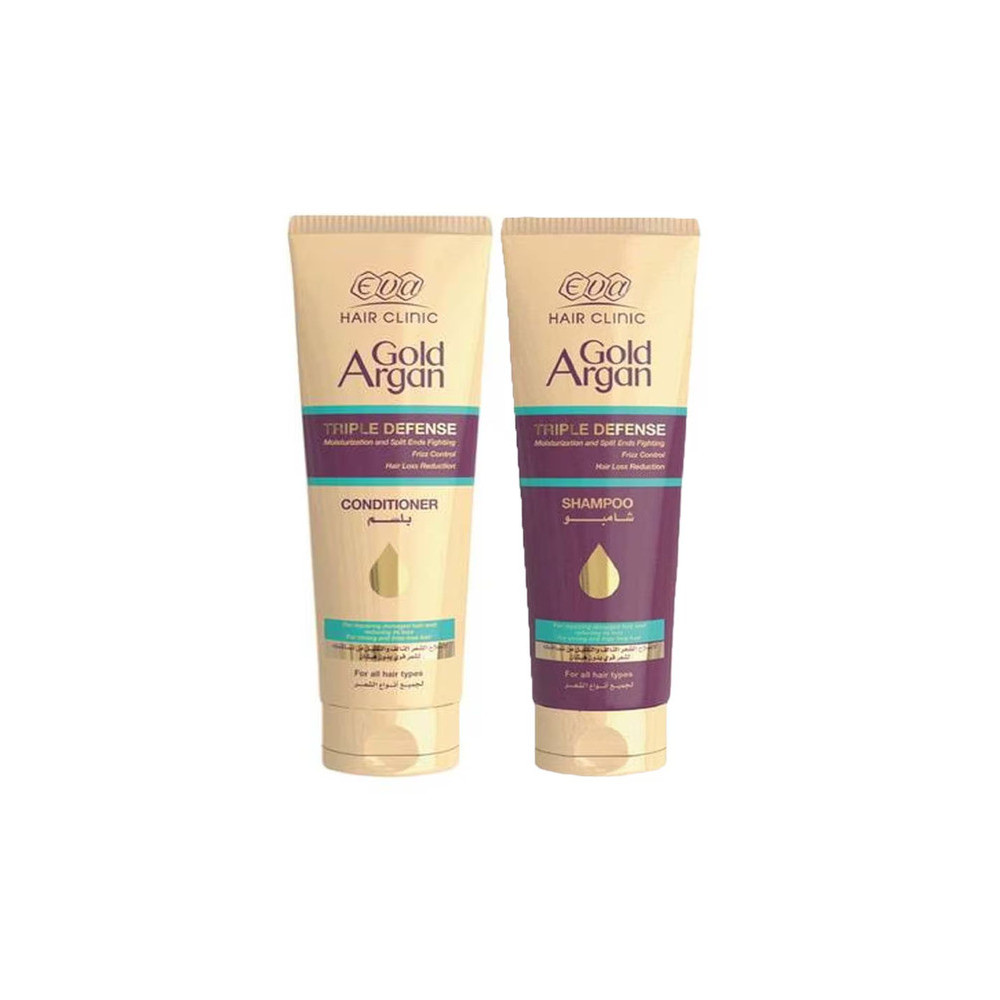 Eva Gold Argan Hair Shampoo 230 Ml + Eva Gold Argan Hair Conditioner 230 Ml