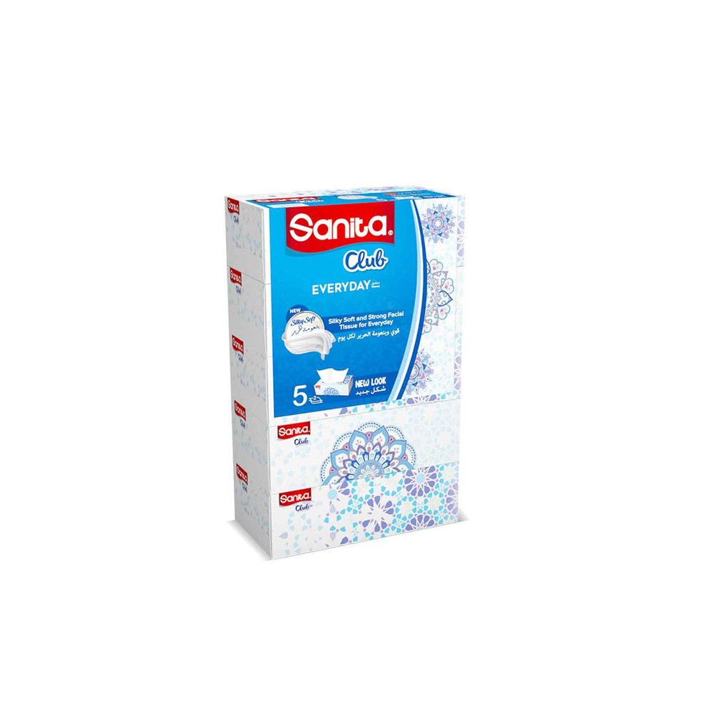 Sanita Club Face Tissues 130 Sheets 5 Pack