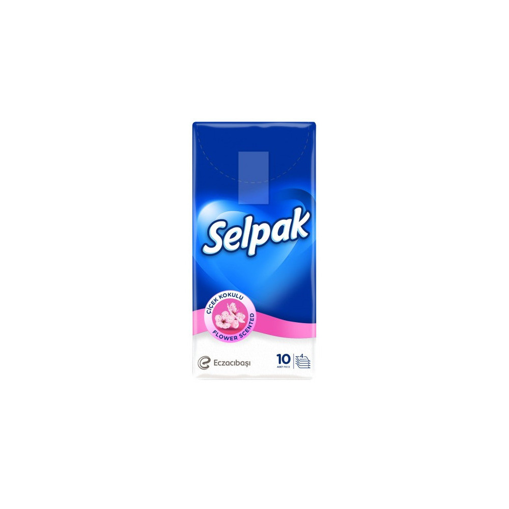 Silpack Pocket Paper Towels 10 Pieces 4 Layers 21.5cm x 21.5cm With Spring Fresh Scent