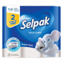 Silpack Bath Towel Roll 140 Sheets 3 Layers 9.6cm 12cm 7 Rolls