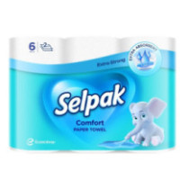Silpack Comfort Paper Towel Roll 90 Sheets 2 Layers 21.8cm 12.8cm 6 Rolls