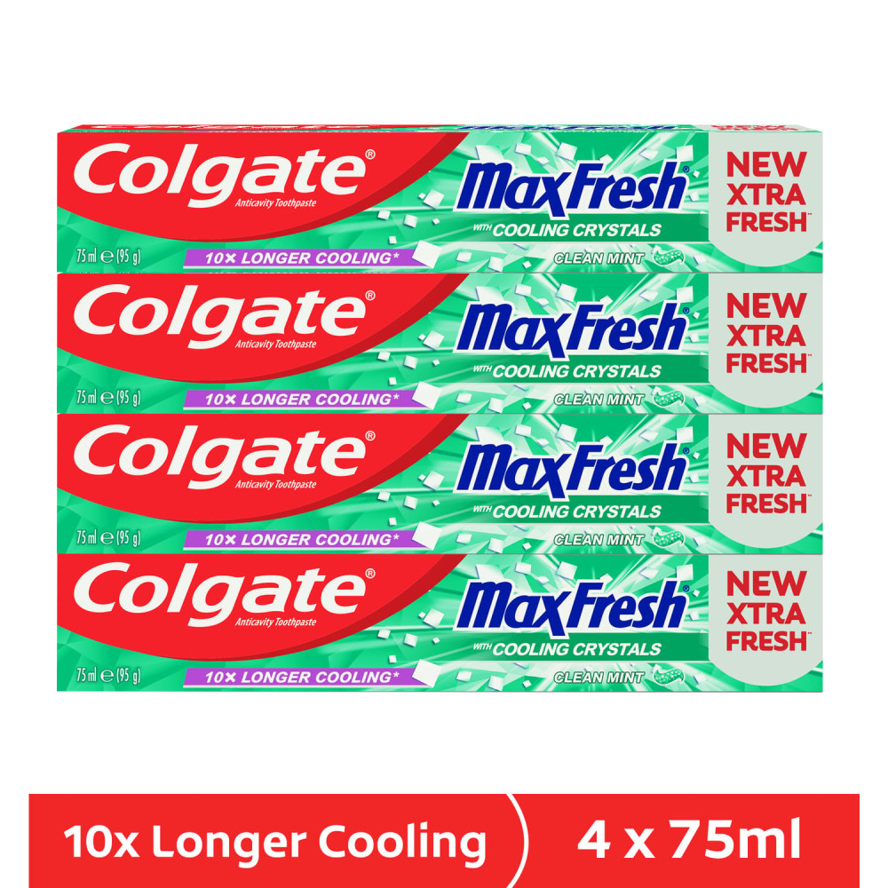 Colgate Toothpaste MaxFresh Clean Mint 4 x 75ml