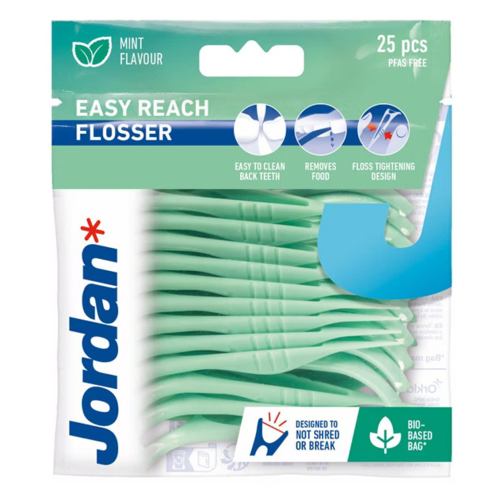 Jordan Easy Reach Flossers Green 25 Pieces