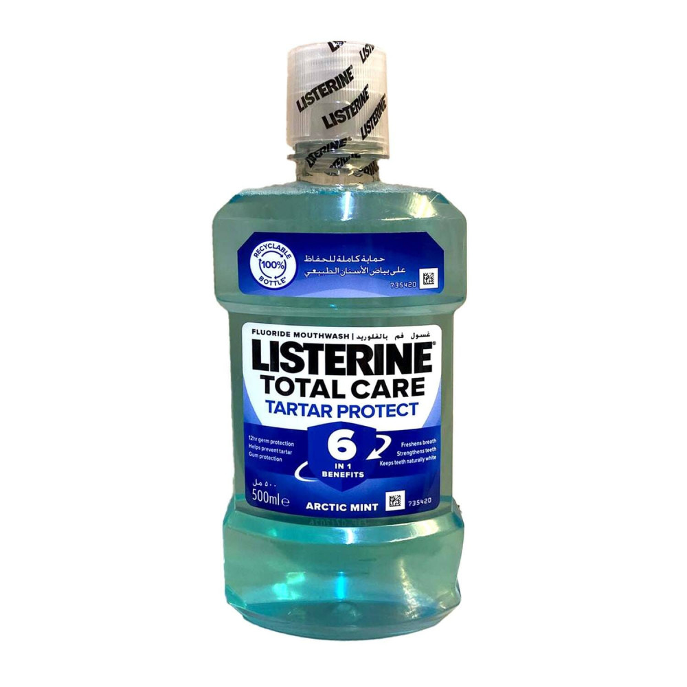 Listerine mouthwash for advanced protection against tartar buildup.