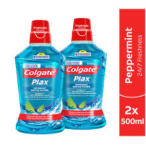 Colgate Plax Mouthwash Peppermint 2 x 500ml