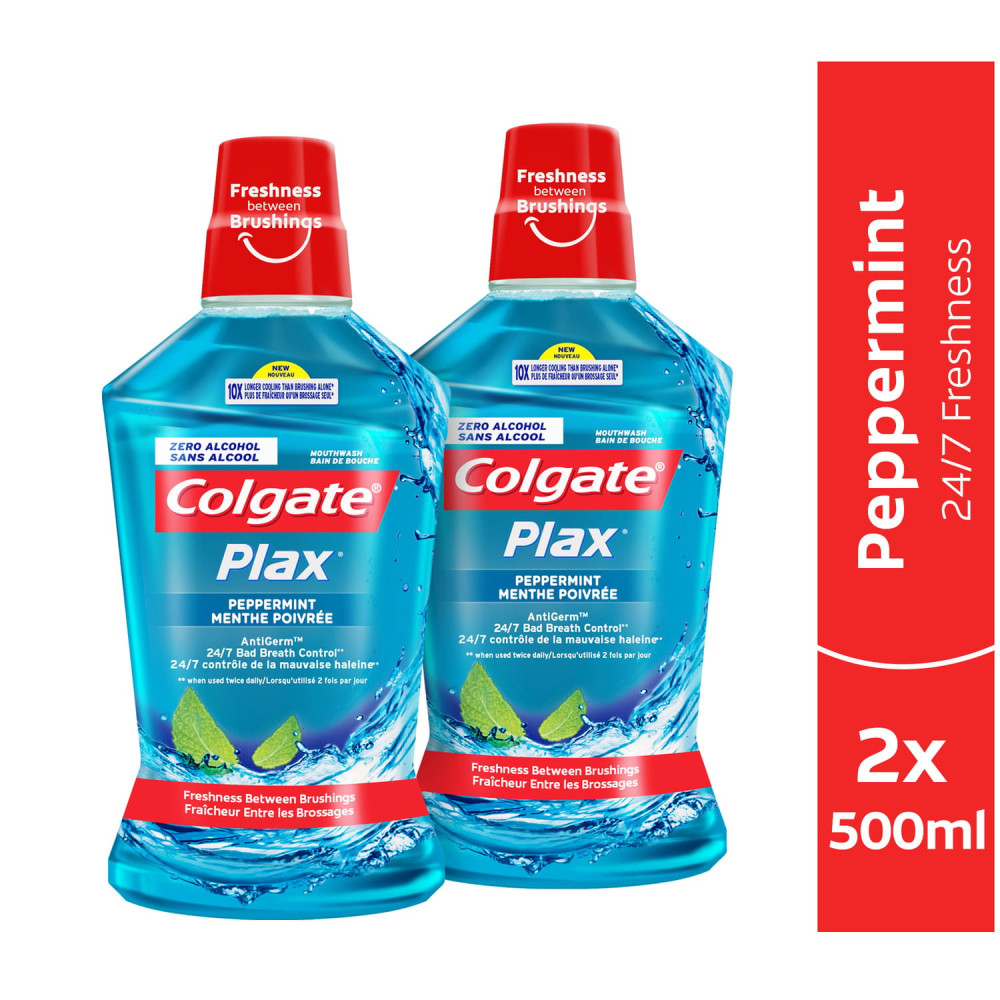 Colgate Plax Mouthwash Peppermint 2 x 500ml