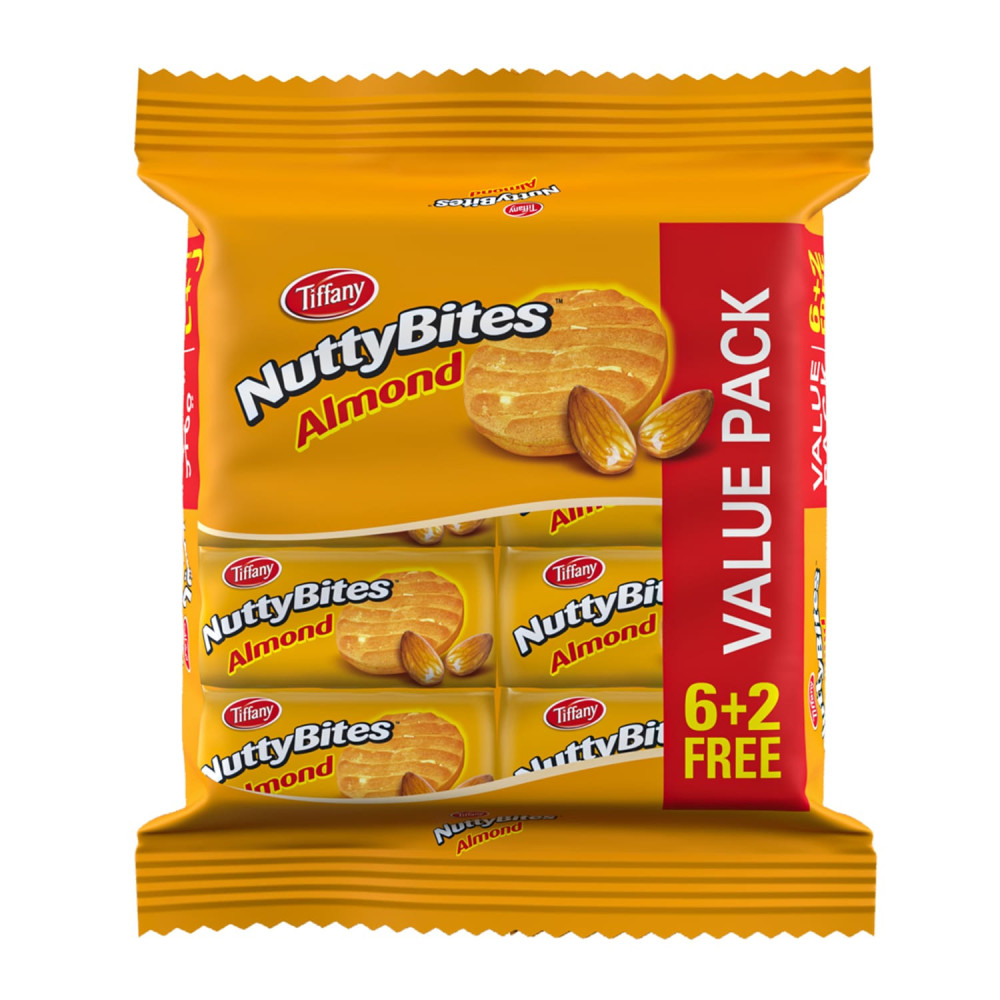 Tiffany Nuttybites Cookies Almond 8 x 90gm