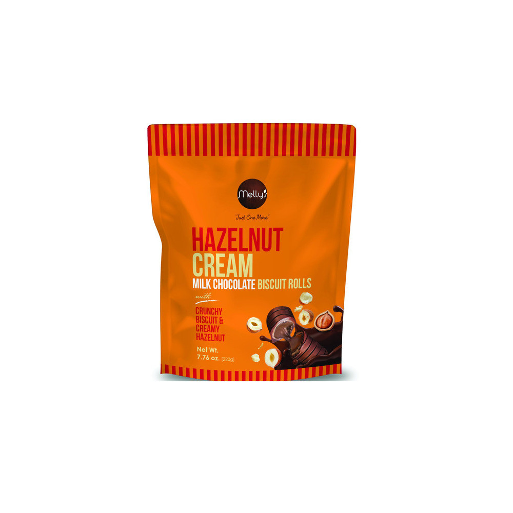 Melly's Hazelnut Cream Milk Chocholatye Biscuit Rolls 220gm