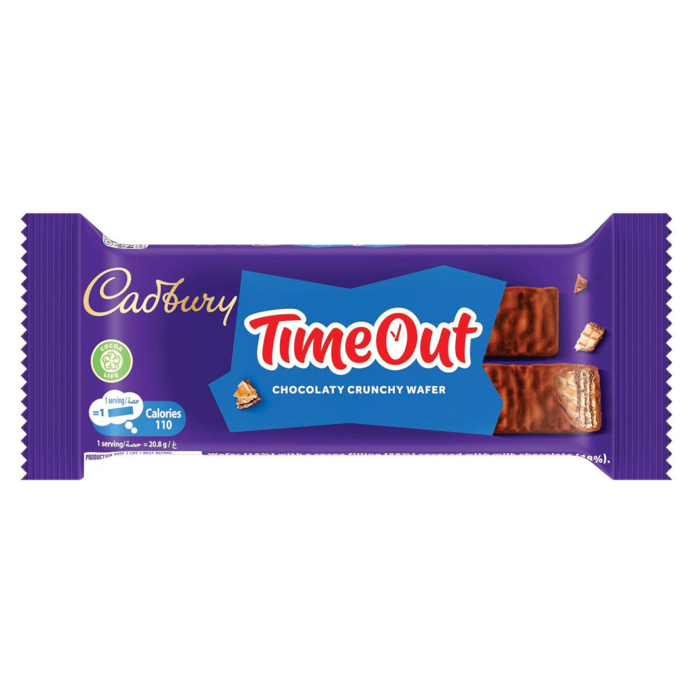 Cadbury time out crunchy chocolatey wafers 12x41.6gm