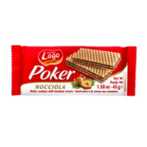 Lago Poker Hazelnut Cream Wafers 45g