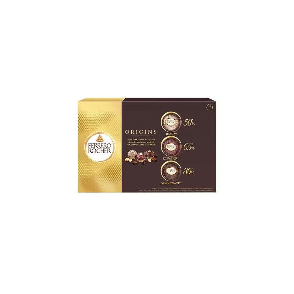 Ferrero Rocher Origins Assortment Dark Chocolate 15 Rocher 187.5g
