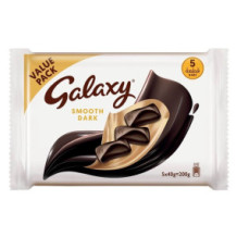 Galaxy Smooth Dark Chocolate Bar Value Pack 5 X 40g