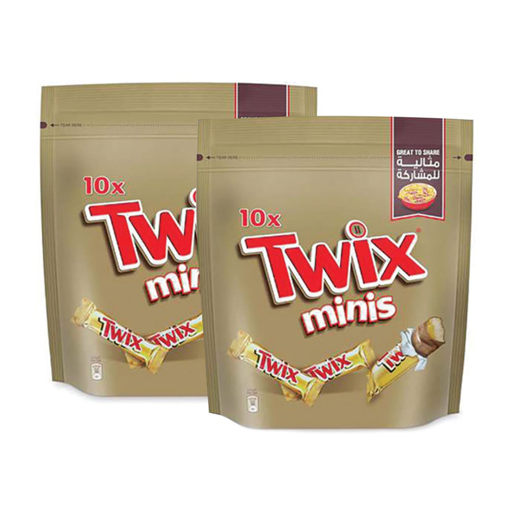 Twix Mini Chocolate Bars, 10 bars, 200 g, 2 pcs