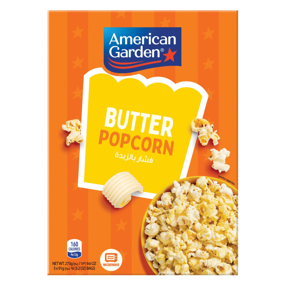 AMERICAN GARDEN MW POPCORN BUTTER 273G