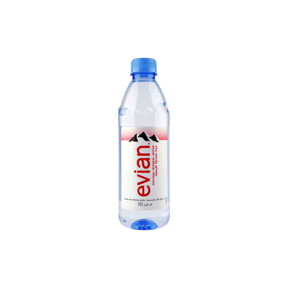 Evian Sparkling Carbonated Natural Mineral Water 500ml