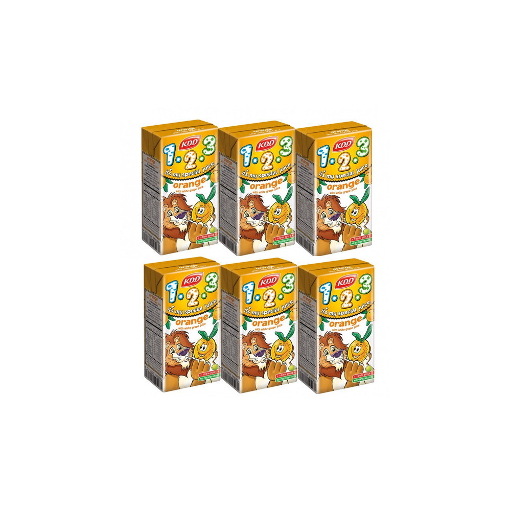 KDD, Orange Nectar White Grape Sugar Free 6 125 ml