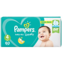 Pampers Baby Dry Jumbo Size 4 Pack Maxi 60'S