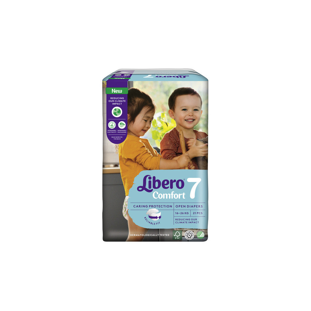 Libero Comfort Size 7 Diapers, Pack of 21 pieces