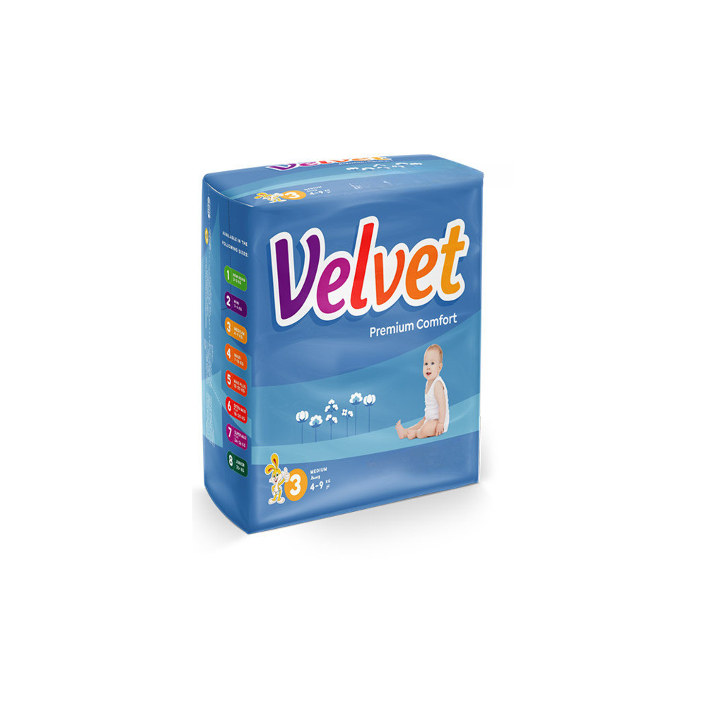 Velvet Family Medium 4-9 Kg No. 3 (14 Diapers)
