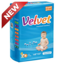 Velvet Giant Maxi 7-16 Kg No. 4 (62 Diapers)