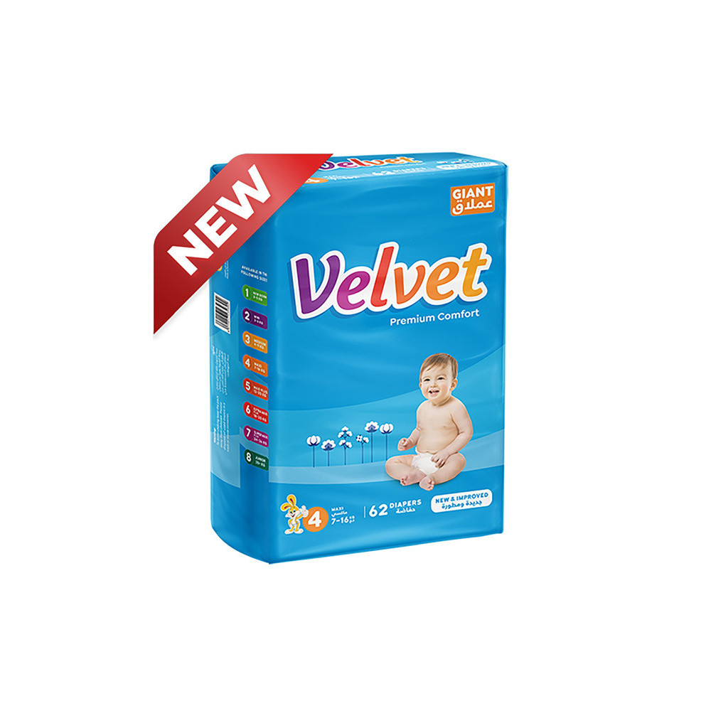 Velvet Giant Maxi 7-16 Kg No. 4 (62 Diapers)