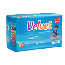 Velvet Giant Extra Maxi Plus 18-30 No. 6 (40 Diapers)