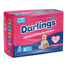 Darlings Advanced Size 3 Medium (4-9kg) - 32 Diapers Jumbo
