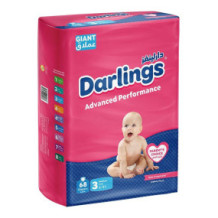 Darlings Advanced Size 3 Medium (4-9kg) - 68 Diapers Giant