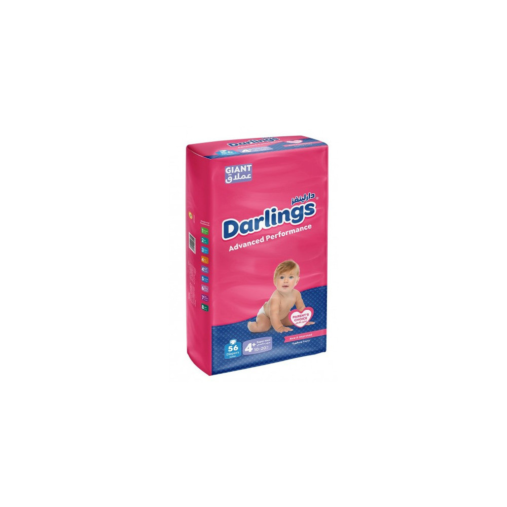Darlings Advanced Size 4+ Super Maxi (10-20kg) - 56 Diapers