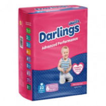 حفاضات دارلينغز بيبي (22 حفاضة) عائلية 18-30 كجم رقم 6