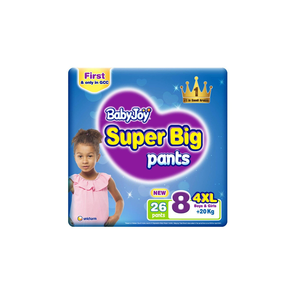 حفاظات بيبي جوي سوبر بيغ 8 4XL 26 قطعة