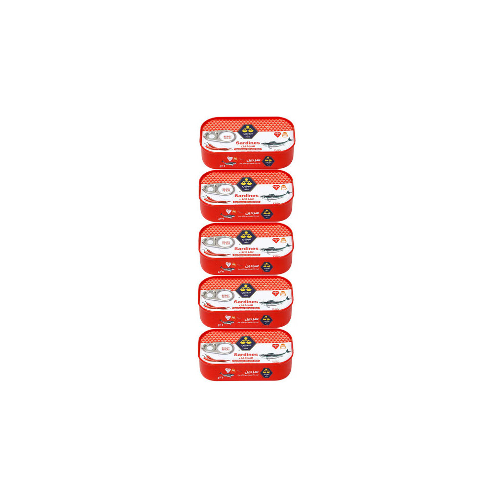Al-Wazzan Sardines With Pepper 5 Pieces 125 gm